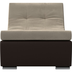 Кресло АртМебель Монреаль кресло микровельвет бежевый экокожа коричневый