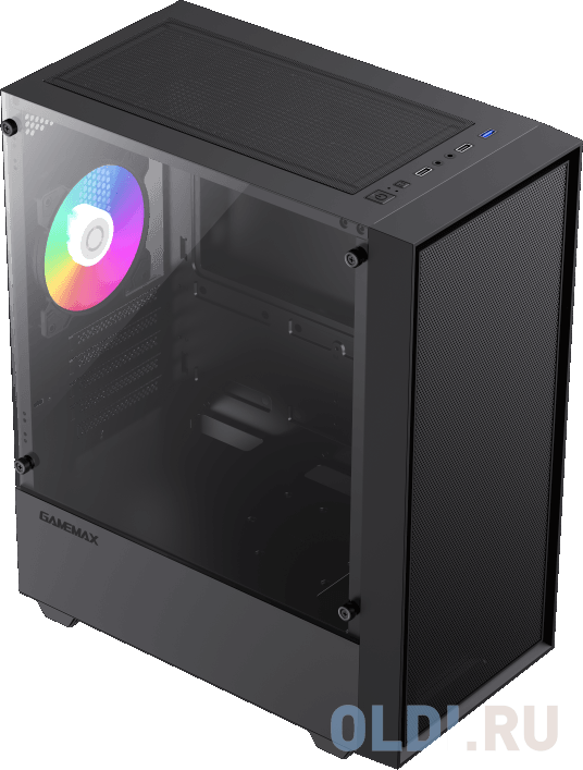 Компьютерный корпус mATX, без блока питания/ Gamemax STORM BK mATX case, black, w/o psu, w/1xUSB3.0+2xUSB2.0, Combo Audio, w/1x12cm FRGB rear fan (FN-