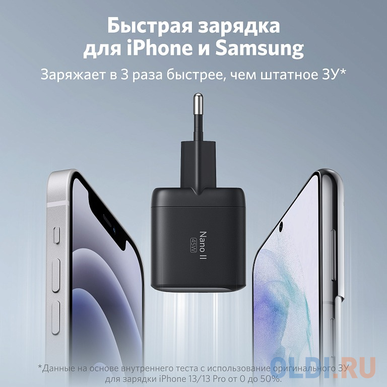 Зарядное устройство ANKER Anker PowerPort Nano II 3 А USB-C черный