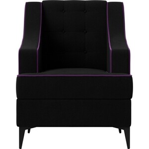 Кресло Лига Диванов Марк микровельвет черный\фиолетовый (111881)