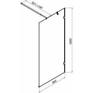 Душевая перегородка Am.Pm X-Joy 90х195 прозрачная, черная (W94WI-90-F1-BTE)