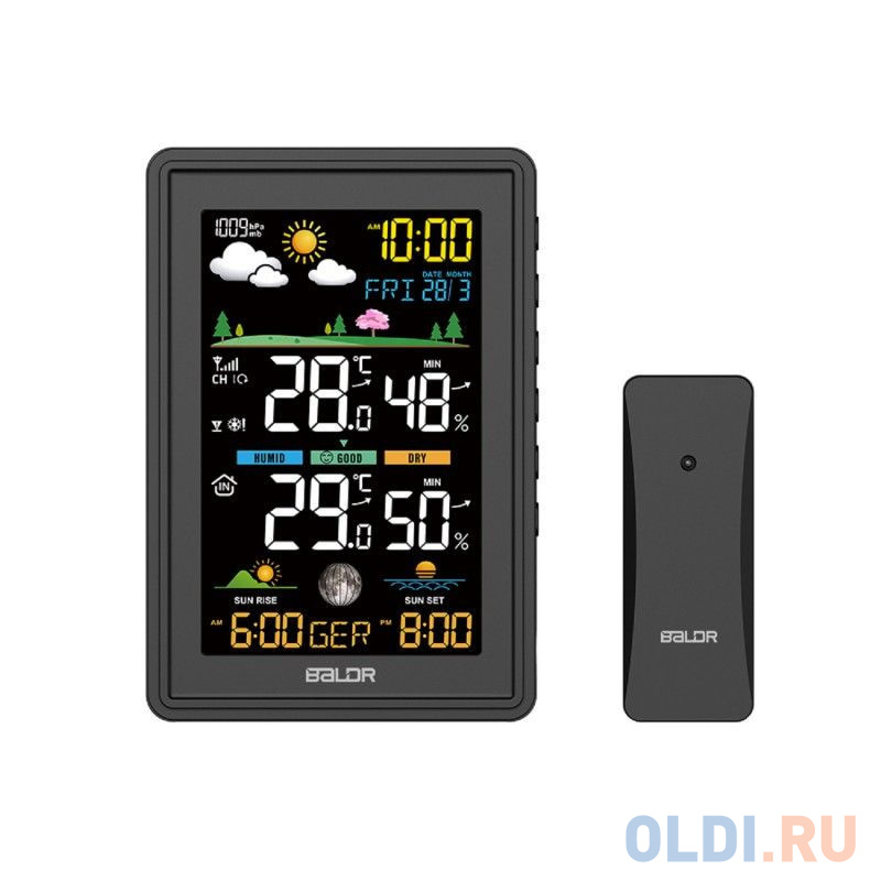 BALDR B0360WST2H2PR-V3-BLACK Беспроводная Метеостанция с функцией отображения давления, черный