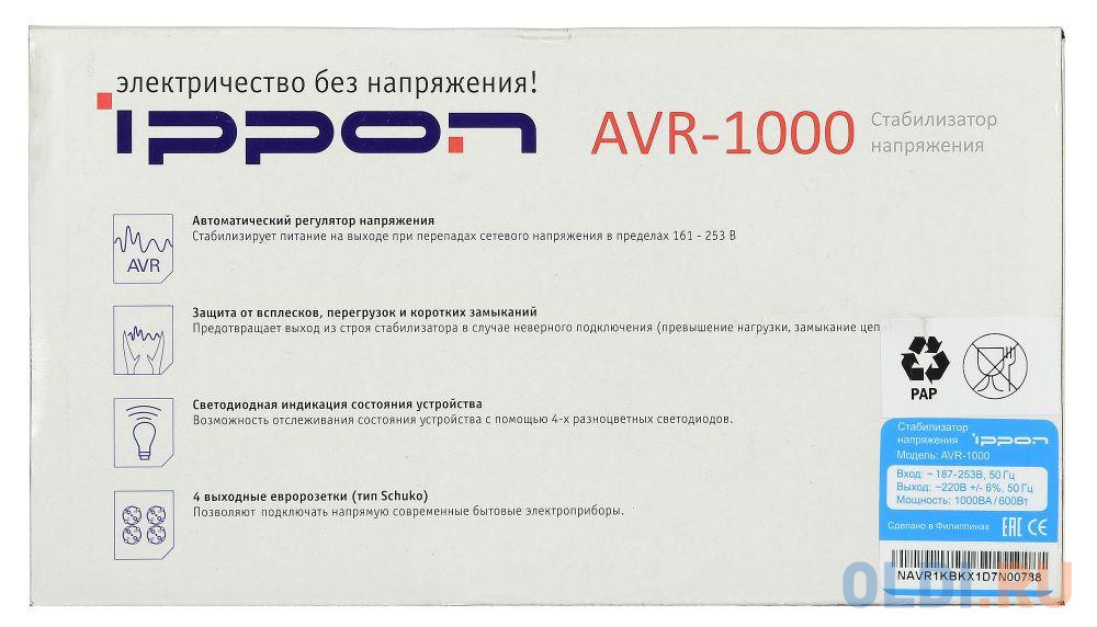 Стабилизатор напряжения Ippon AVR-1000 (4 EURO)
