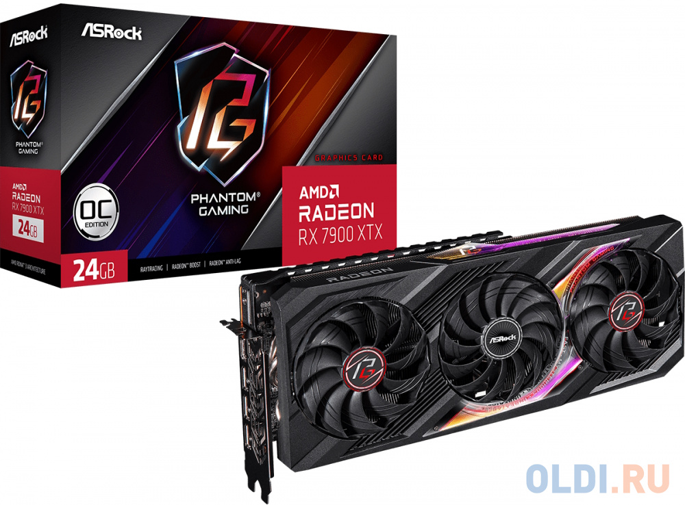 Видеокарта ASRock Radeon RX 7900 XTX Phantom Gaming 24GB OC 24576Mb в Москвe