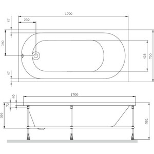 Акриловая ванна Am.Pm X-Joy 170х75 с каркасом (W94A-170-075W-A, W94A-170-075W-R)