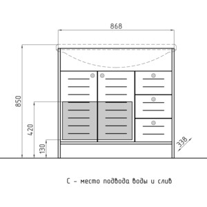 Тумба с раковиной Style line Кантри 90 венге (4650134471601, 1WH110790)