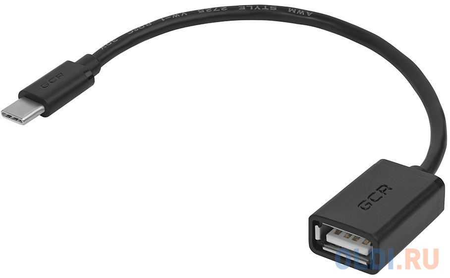 Переходник Type-C USB 0.5м Green Connection GCR-UCO1AF-BB2S-0.5m круглый черный