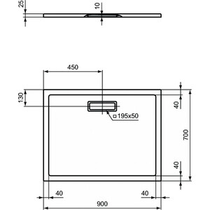 Душевой поддон Ideal Standard Ultraflat New 90х70 с сифоном и ножками (T447401, T4493AA, T462767)