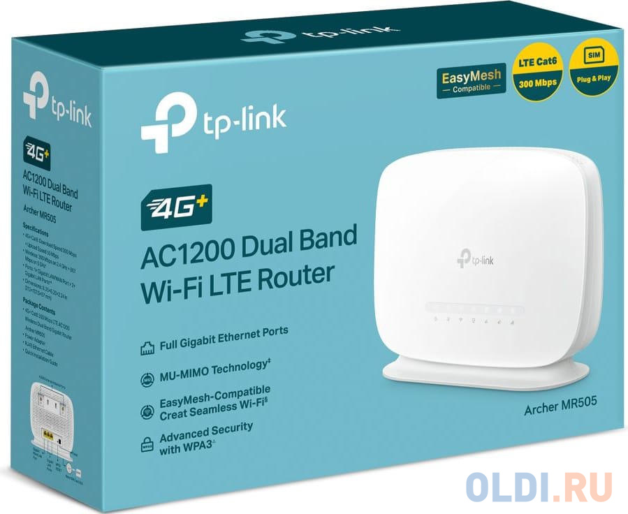 TP-Link Archer MR505 4G+ Cat6 AC1200 Wireless Dual Band Gigabit Router