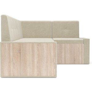 Кухонный угловой диван Mebel Ars Таллин (Бархат бежевый STAR VELVET 6 LIGHT BEIGE) 211х83х141 см (M11-21-4)