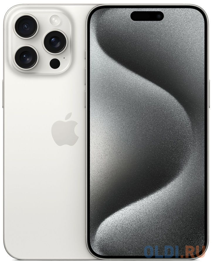 Смартфон Apple A3108 iPhone 15 Pro Max 256Gb белый титан моноблок 3G 4G 2Sim 6.7" 1290x2796 iOS 17 48Mpix 802.11 a/b/g/n/ac/ax NFC GPS Protect