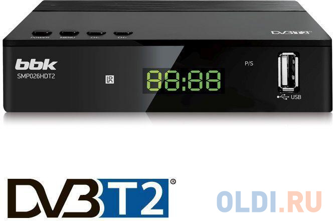 Ресивер DVB-T2 BBK SMP026HDT2 черный