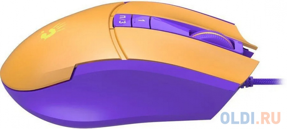 Мышь проводная A4TECH L65 Max жёлтый фиолетовый USB