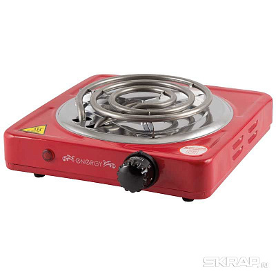 Плита компактная электрическая ENERGY EN-902R, эмалированная, 1000Вт, конфорок - 1шт., красный (158974)