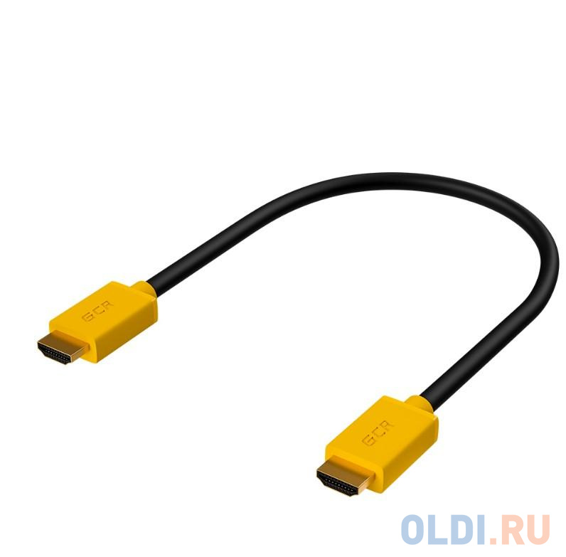 Кабель HDMI 2м Green Connection GCR-HM441-2.0m круглый черный/желтый