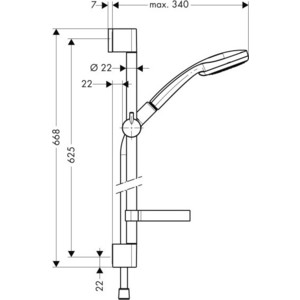 Душевой гарнитур Hansgrohe Croma 100 с мыльницей (27775000)