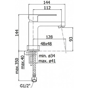 Смеситель для раковины Paffoni Elle с донным клапаном, черный матовый (EL071NO, LM8500BL)