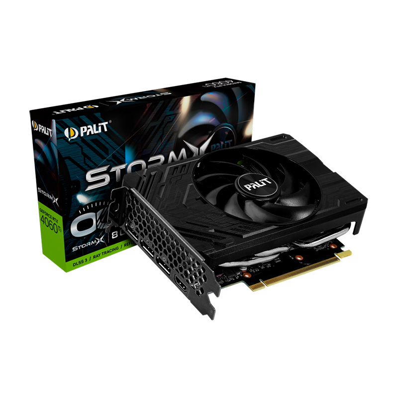 Видеокарта Palit nVidia GeForce RTX4060 TI Stormx OC GDDR6 PCI-E 2310MHz 8192Mb 18000Mhz 128-bit HDMI DP NE6406TS19P1-1060F в Москвe