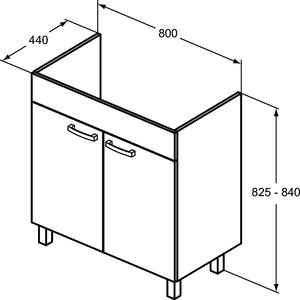 Тумба с раковиной Ideal Standard Tempo 80 с 2 дверцами, серый дуб (E3241SG, E066901) в Москвe