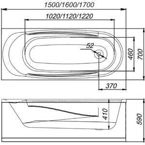 Акриловая ванна Lasko Standard 170х70 (DS02Sd17070. Lasko)