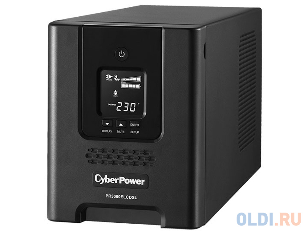 ИБП CyberPower PR3000ELCDSL 3000VA/2700W USB/RS-232/EPO/SNMPslot/RJ11/45 (9 IEC)