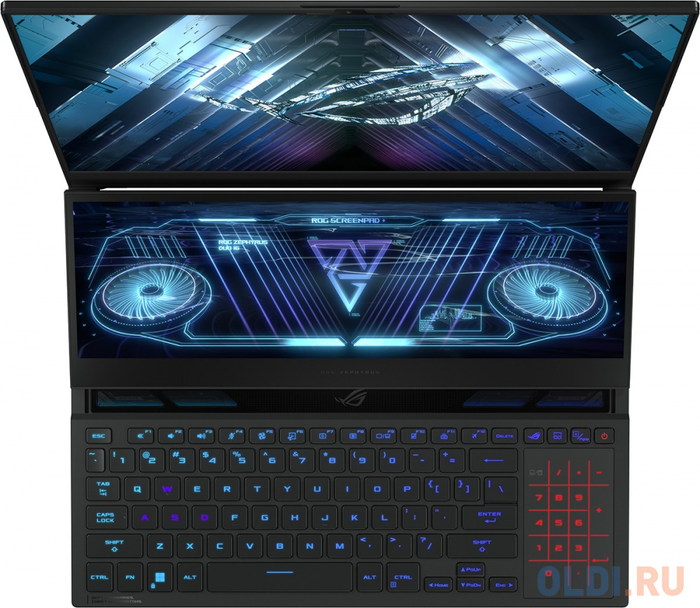 ASUS ROG Zephyrus Duo 16 GX650PI-N4019W R9-7945HX/32Gb/2TB SSD/16,0"WQHD 2560X1440/ GeForce RTX 4070 8Gb/WiFi6/BT/Cam/Windows 11 Home RUS/2.6Kg