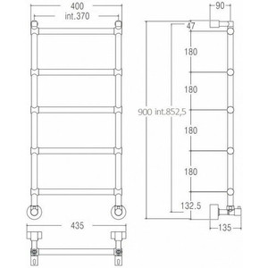 Полотенцесушитель водяной Margaroli Sole 370-442-5 бронза (MA0442NN0504BR)