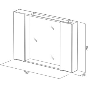 Зеркальный шкаф BelBagno Marino с подсветкой, белый (MARINO-SPC-1200/750-2A-BL-P)