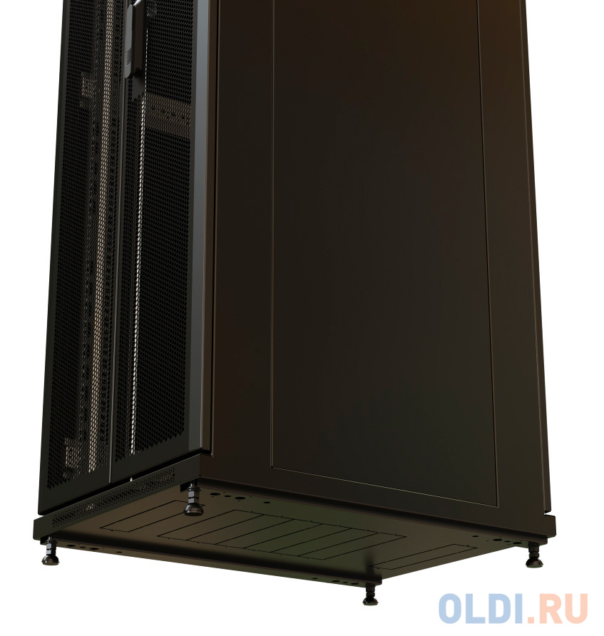 Шкаф коммутационный WRline (WR-TT-2266-DD-RAL9004) напольный 22U 600x600мм пер.дв.перфор.2ств. задн.дв.перфор.2-хст. 2 бок.пан. 800кг черный 510мм 116