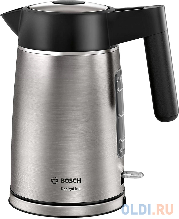 Чайник электрический Bosch TWK5P480 1.7л. 2400Вт нержавеющая сталь/черный (корпус: металл)