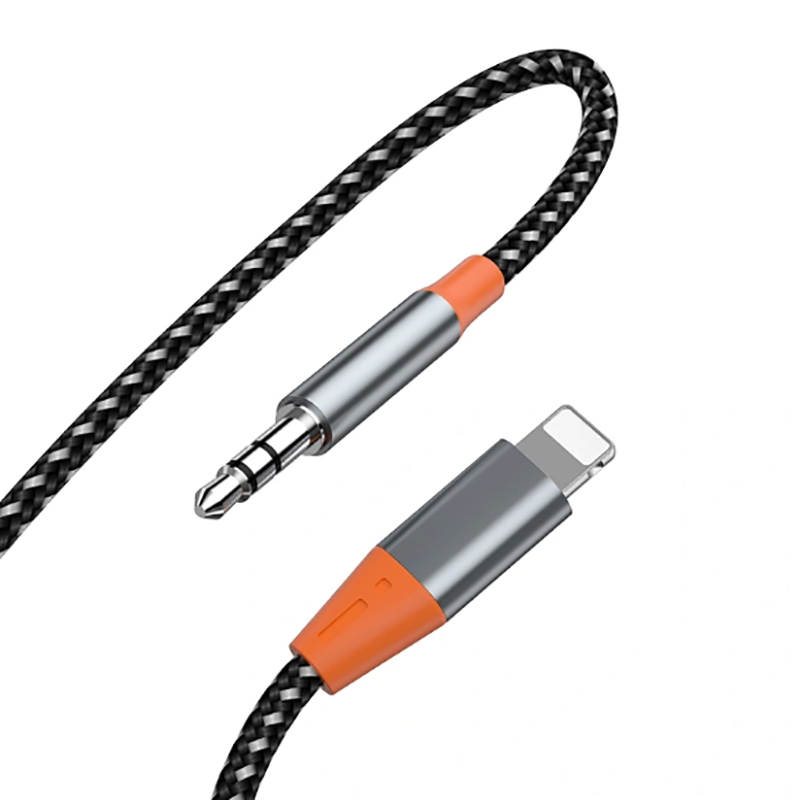 Аксессуар Wiwu YP06 Jack 3.5mm - Lightning 1.2m Grey 6936686407298