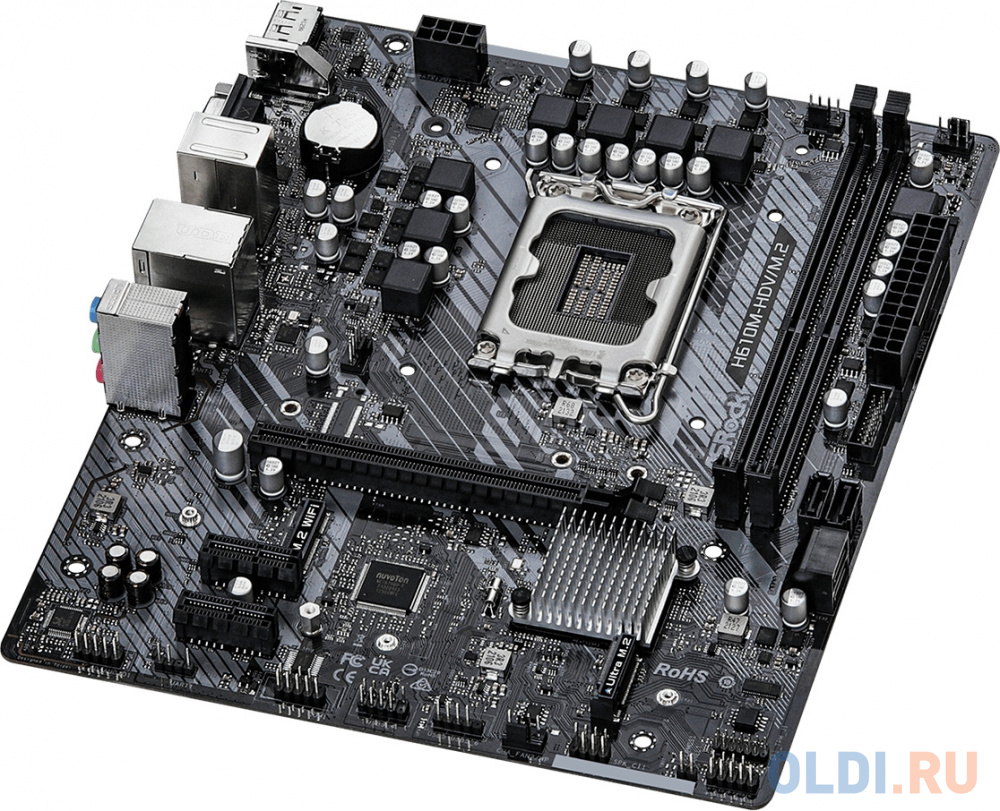 Материнская плата Asrock H610M-H2/M.2 D5 Soc-1700 Intel H610 2xDDR5 mATX AC`97 8ch(7.1) GbLAN+HDMI