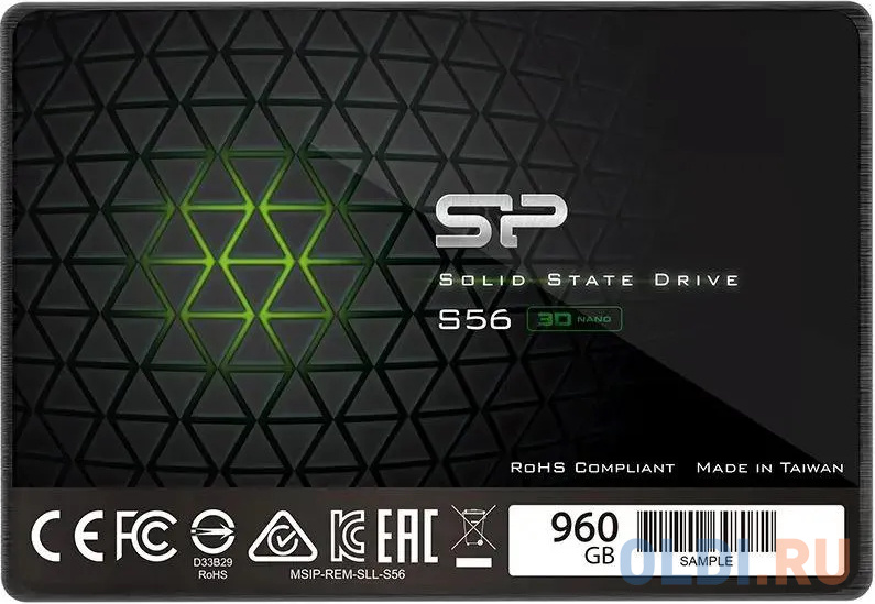 Твердотельный диск 960GB Silicon Power S56, 2.5&quot;, SATA III [R/W - 560/530 MB/s] TLC