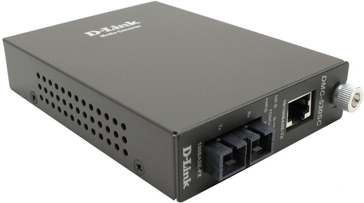 Медиаконвертер D-Link DMC-530SC 100BASE-TX по витой паре в 100BASE-FX по одномодовому волокну (30км, SC)