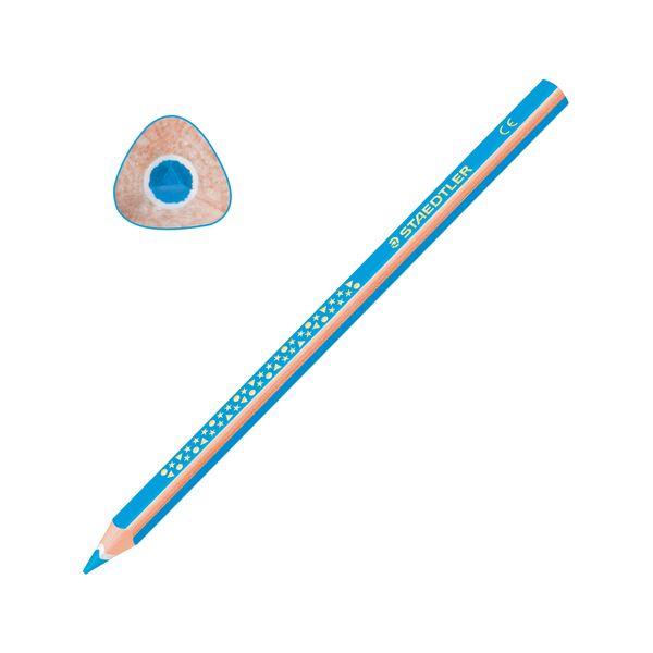 Карандаш цветной утолщенный STAEDTLER Noris club, 1 шт., трехгранный, грифель 4 мм, голубой, 1284-30, (6 шт.)