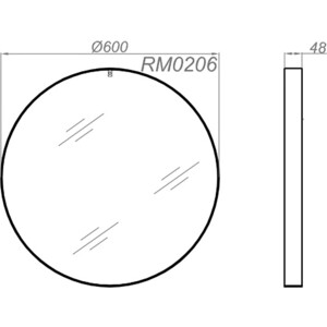 Зеркало Aqwella RM 60 круглое черное (RM0206BLK) в Москвe