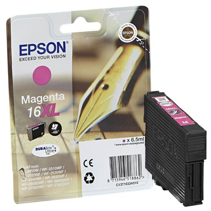 Картридж струйный Epson 16XL (C13T16334010) пурпурный в Москвe