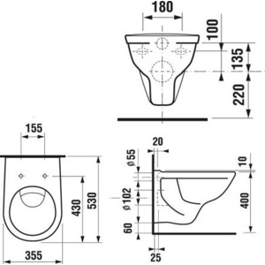 Унитаз подвесной безободковый Jika Dino Rimless с сиденьем микролифт (8.2137.7.000.000.1, 8.9039.6.000.063.1) в Москвe