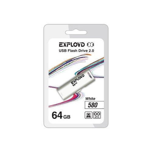 Флешка 64Gb USB 2.0 EXPLOYD 580, белый (EX-64GB-580-White)