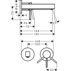 Смеситель для раковины Hansgrohe Finoris с донным клапаном, хром глянцевый (76051000, 13622180) в Москвe