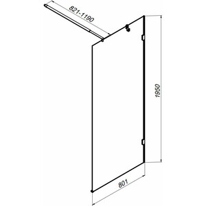 Душевая перегородка Am.Pm X-Joy 80х195 прозрачная, хром (W94WI-80-F1-MTE) в Москвe