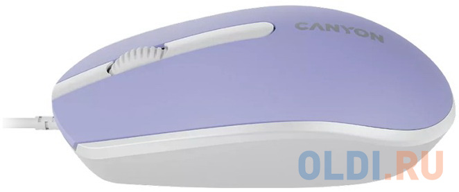 Canyon Wired  optical mouse with 3 buttons, DPI 1000, with 1.5M USB cable, Mountain lavender, 65*115*40mm, 0.1kg