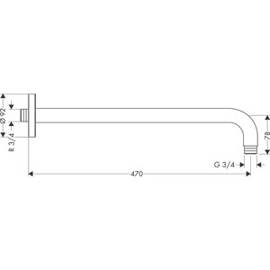 Кронштейн для верхнего душа Hansgrohe (27410000)