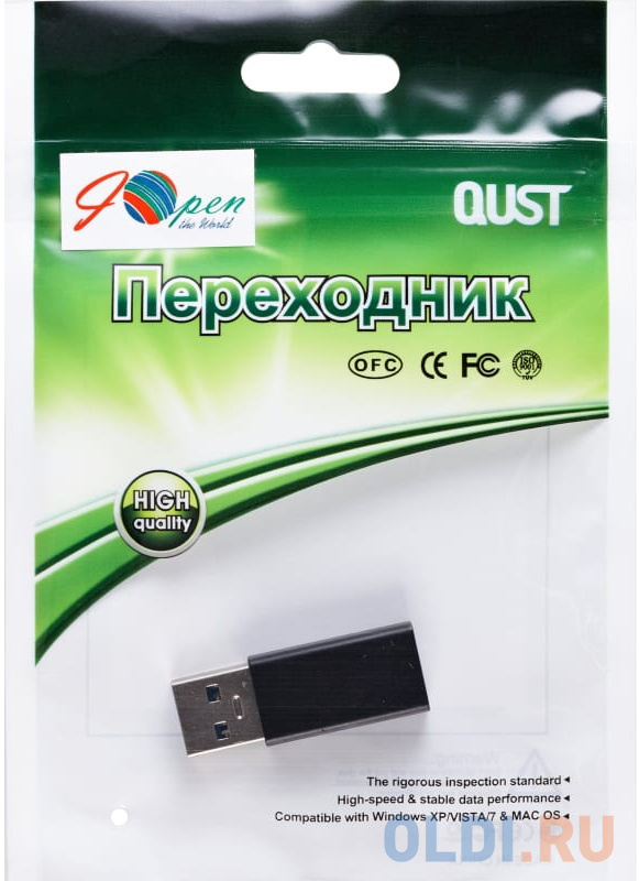 Адаптер USB3.0 TypeC (F) --->USB3.0 (M)  iOpen (Aopen/Qust) <ACA436M>