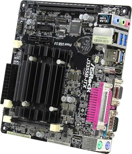 Материнская плата ASRock J3355B-ITX, Intel Celeron J3355, 2DDR3L SODIMM, PCI-Ex16, 2SATA3, 7.1-ch, 2USB 3.0, VGA, HDMI, mini-ITX, Retail