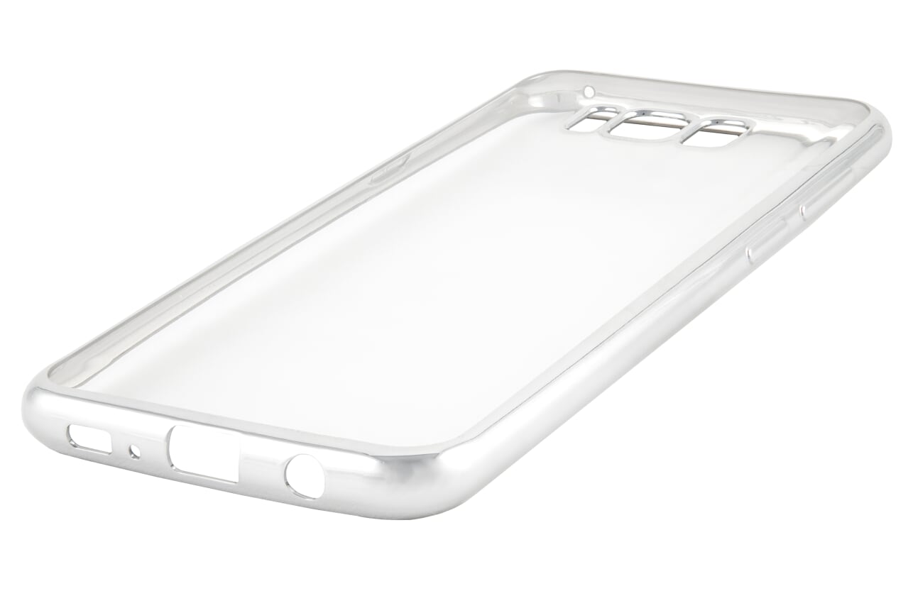 Чехол-накладка Red Line iBox Blaze для смартфона Samsung Galaxy S8, силикон, прозрачный/серебристый