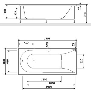 Акриловая ванна Am.Pm Spirit 180x80 (W72A-180-080W-A2)