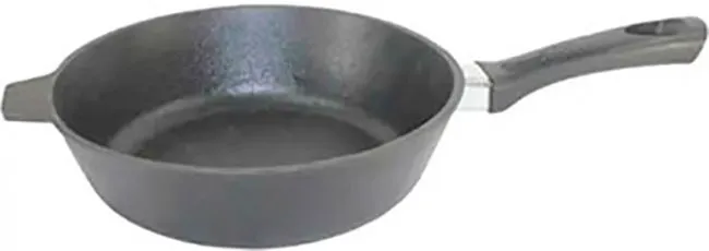 Сковорода Камская посуда 22 см, чугун, антипригарное покрытие, черный без крышки (Б2060)