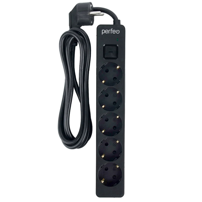 Сетевой фильтр Perfeo Real Stream 5 Sockets 1.8m Black PF_E1505