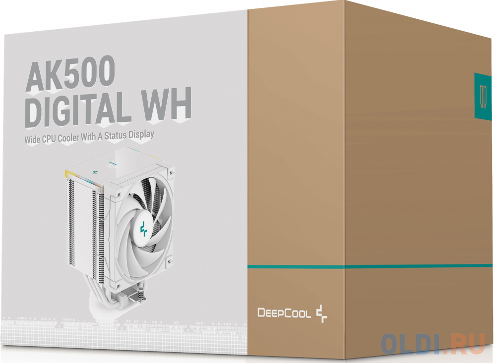 DEEPCOOL AK500 DIGITAL WH LGA20XX/1700/1200/115X/AM5/AM4 (9шт/кор, TDP 240W, PWM, Fan 120mm, 5 тепл. трубок, Copper Base, белый) RET в Москвe